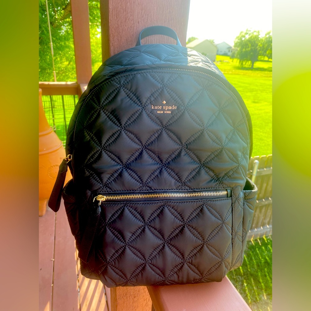 New With Tags-Kate Spade Diamond Quilted LARGE backpack-Style wkr00580-Chelsea